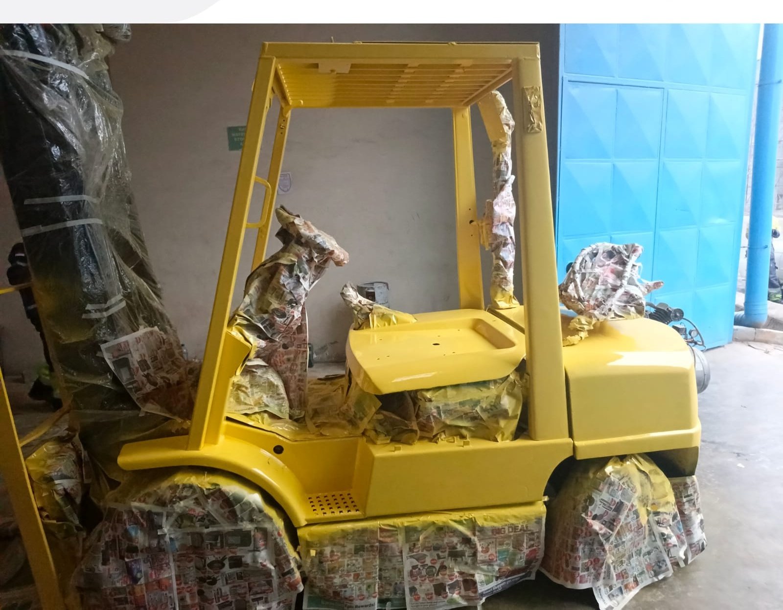 Forklift restoration in progress